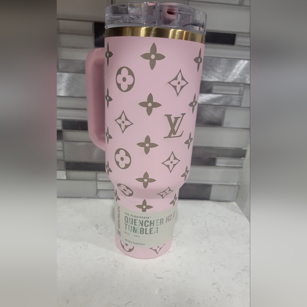 Stanley Pink Quencher H2.0 Tumbler LV Logo
